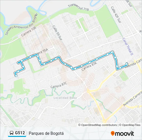 G512 Bus Line Map