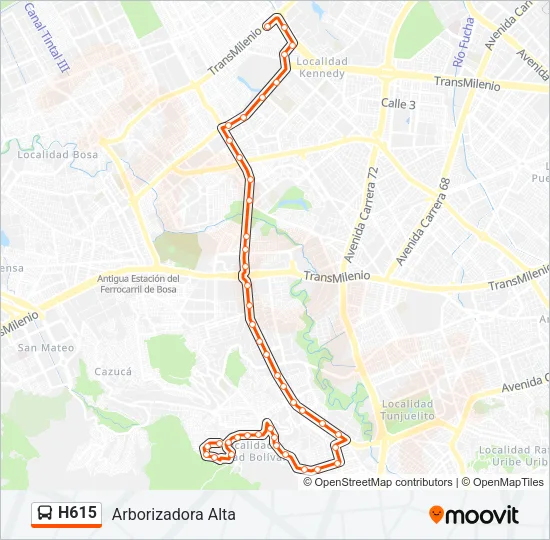 H615 Bus Line Map