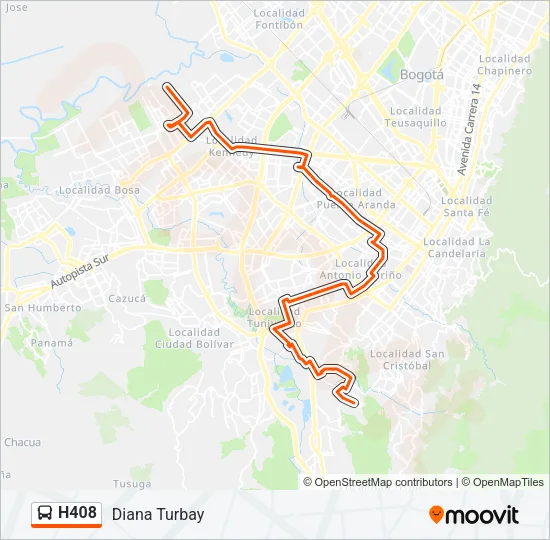 H408 Bus Line Map