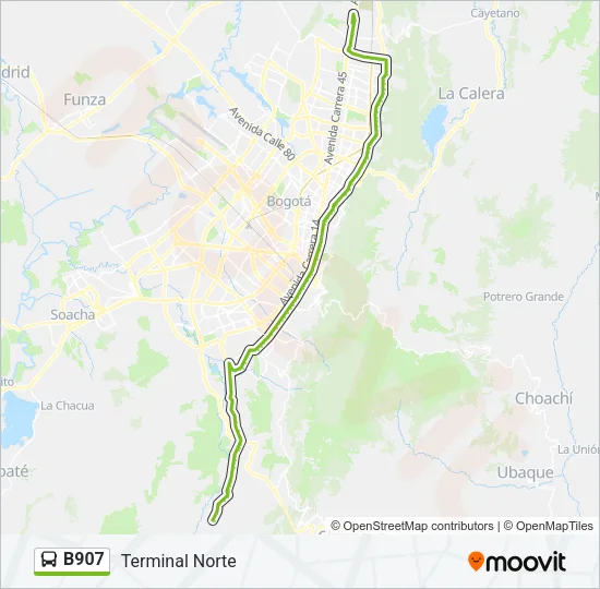 B907 Bus Line Map