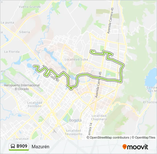 B909 Bus Line Map