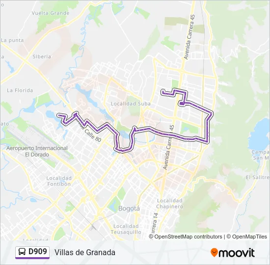 D909 Bus Line Map