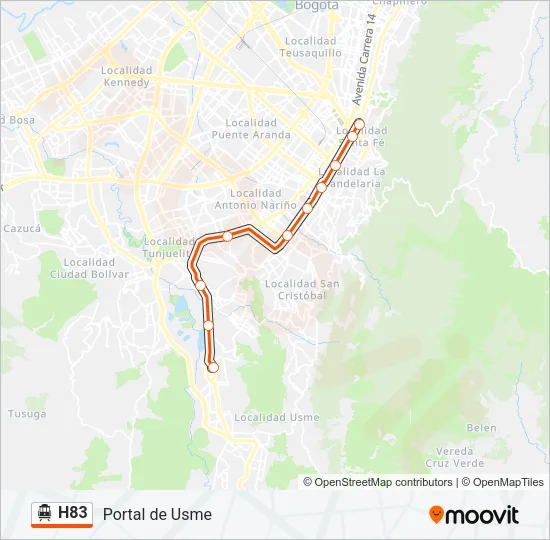 H83 Cable Car Line Map