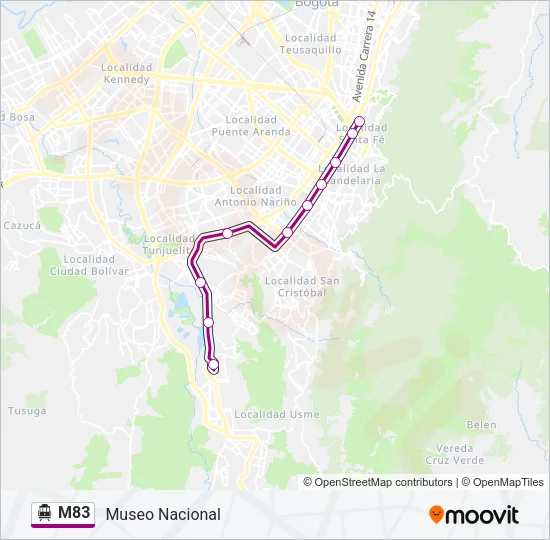 M83 Cable Car Line Map