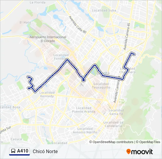 A410 Bus Line Map
