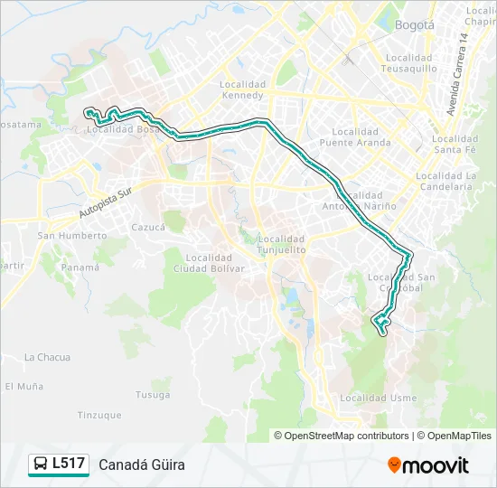 L517 Bus Line Map