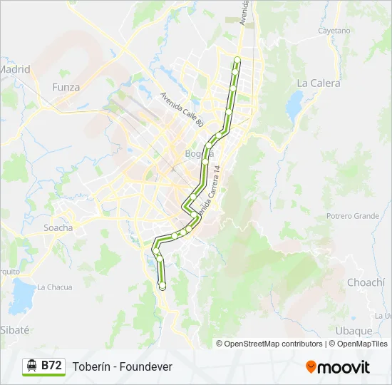 B72 Cable Car Line Map