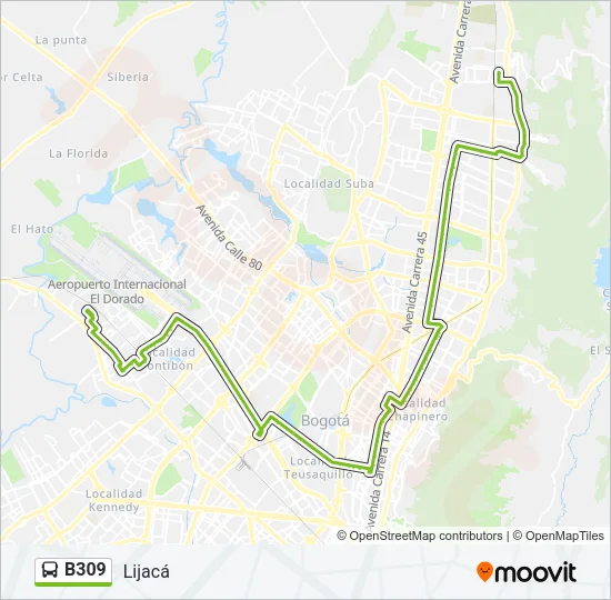 B309 Bus Line Map