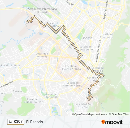 K307 Bus Line Map