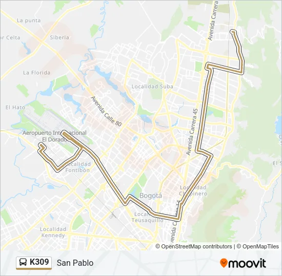 K309 Bus Line Map