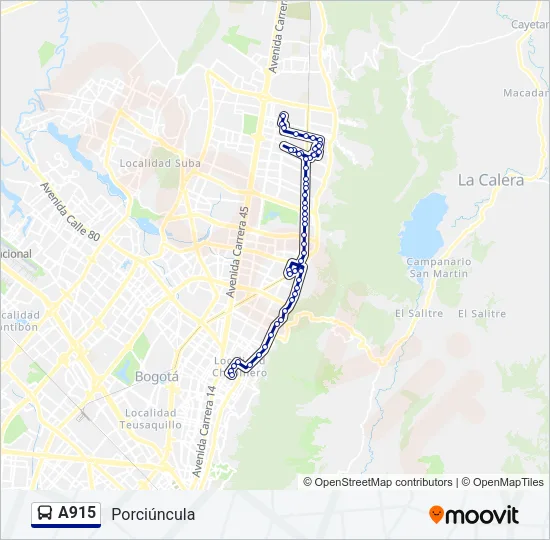 A915 Bus Line Map