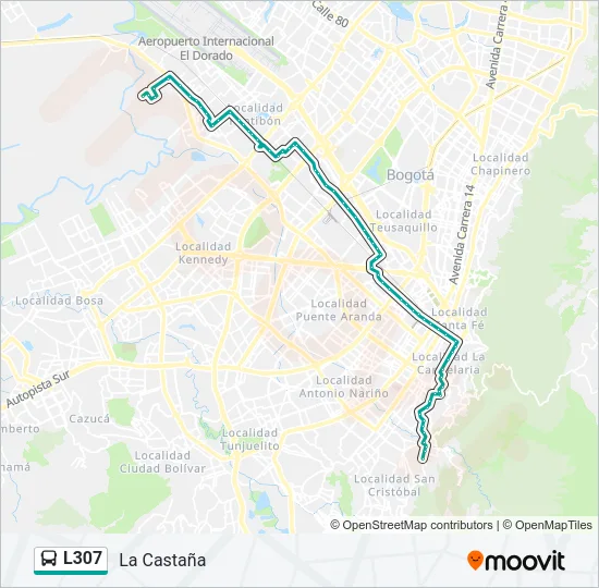 L307 Bus Line Map