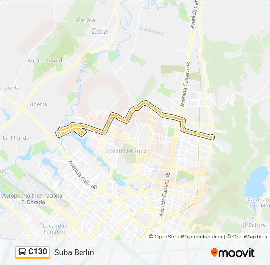 C130 Bus Line Map