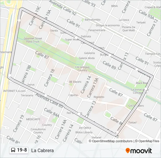 19-8 Bus Line Map