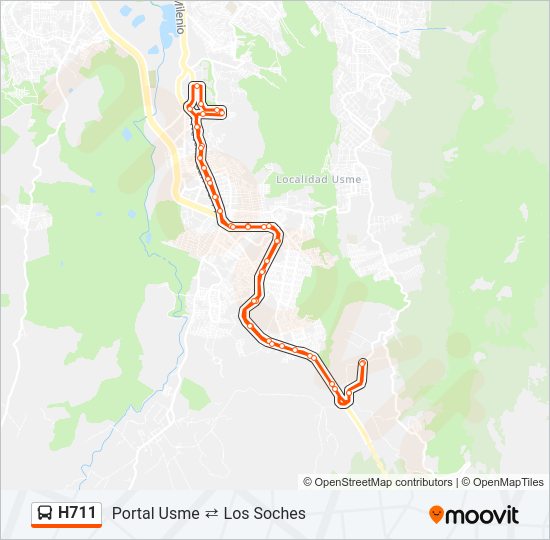 Mapa de H711 de SITP