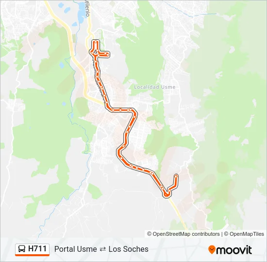 H711 Bus Line Map