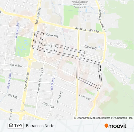 19-9 Bus Line Map