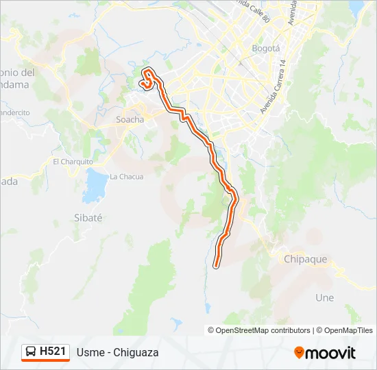 H521 Bus Line Map