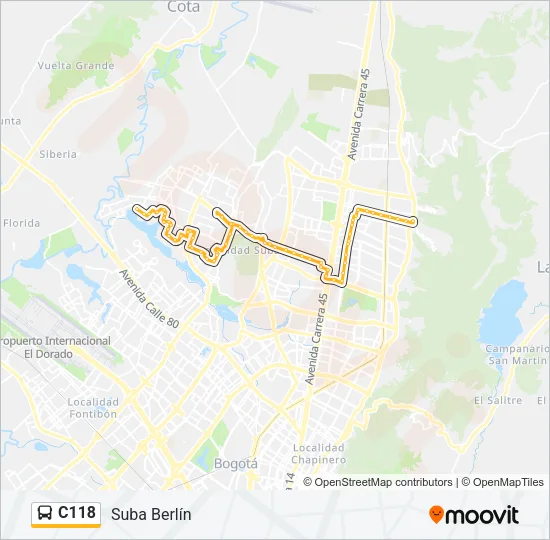 C118 Bus Line Map