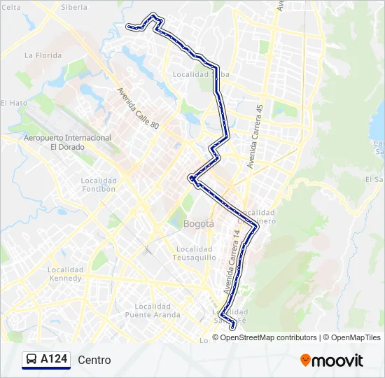 A124 Bus Line Map