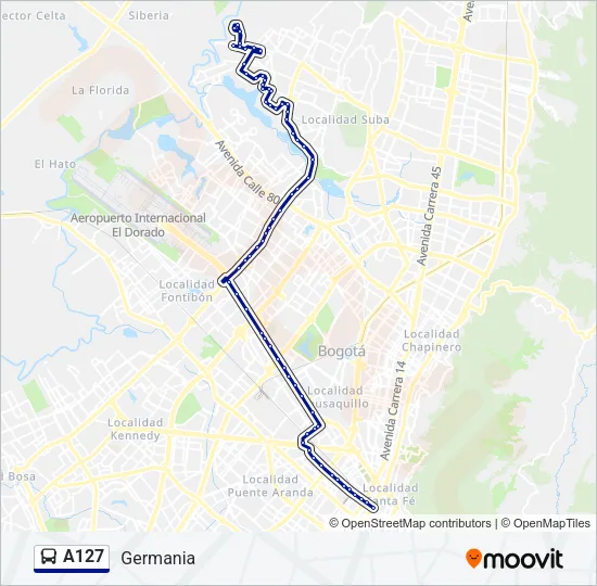 A127 Bus Line Map