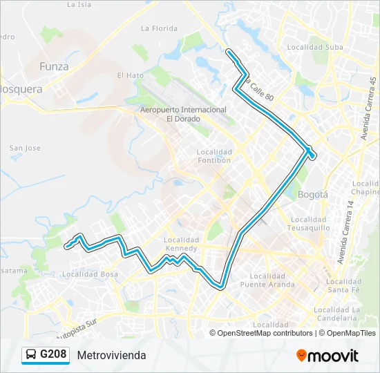 G208 Bus Line Map