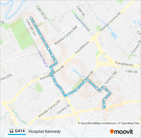 G414 Bus Line Map