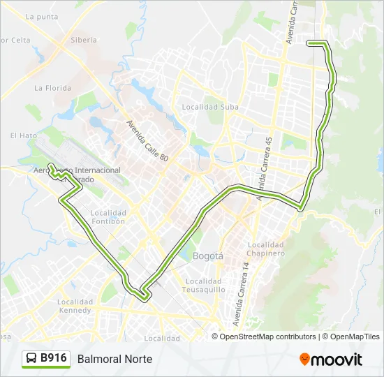 B916 Bus Line Map