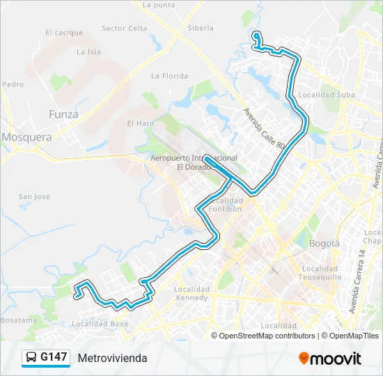 G147 Bus Line Map