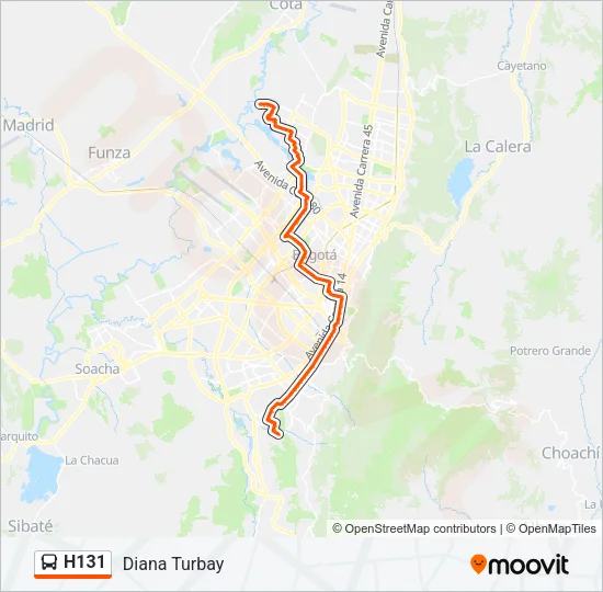 H131 Bus Line Map
