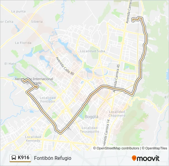 K916 Bus Line Map