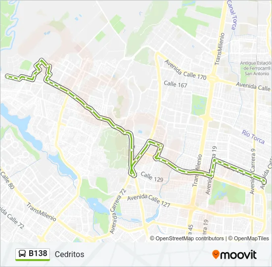B138 Bus Line Map