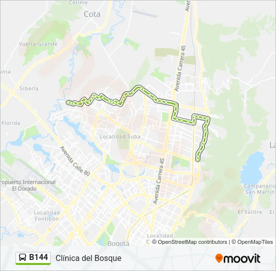 B144 Bus Line Map