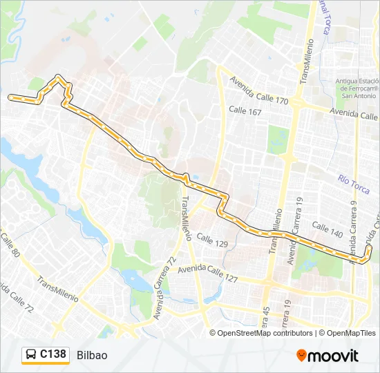 C138 Bus Line Map