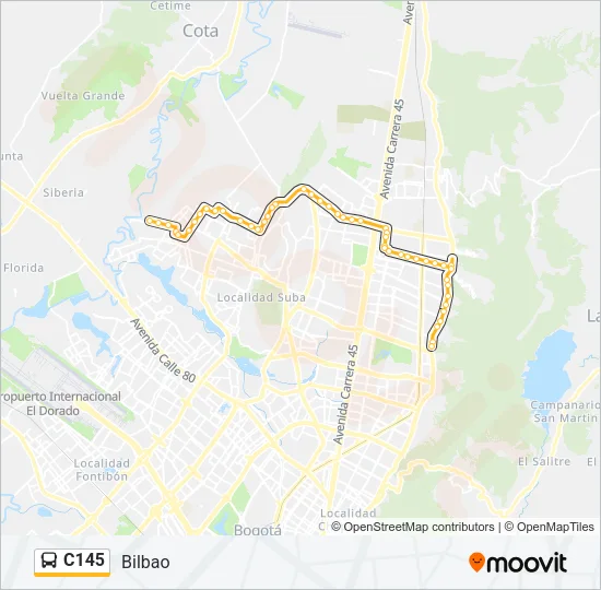 C145 Bus Line Map