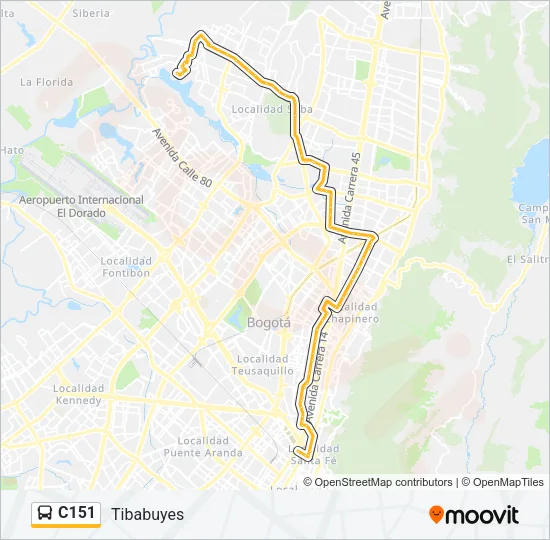 C151 Bus Line Map