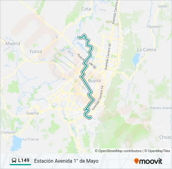 L149 Bus Line Map