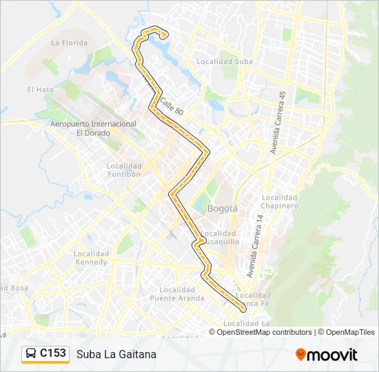 C153 Bus Line Map