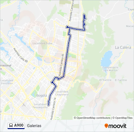 A900 Bus Line Map