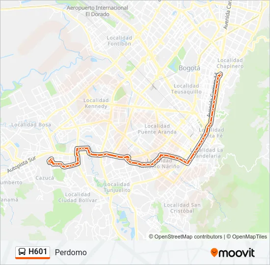 H601 Bus Line Map