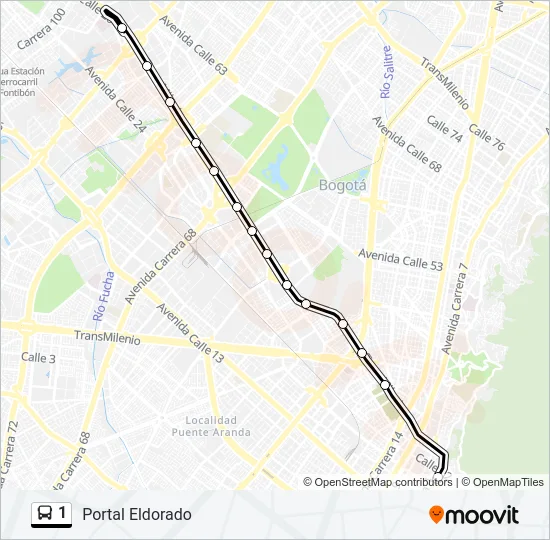 1 Cable Car Line Map