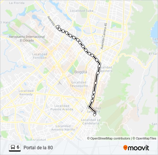 Mapa de 6 de Transmilenio