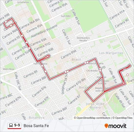 9-9 SITP Line Map