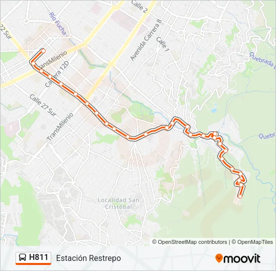 H811 Bus Line Map