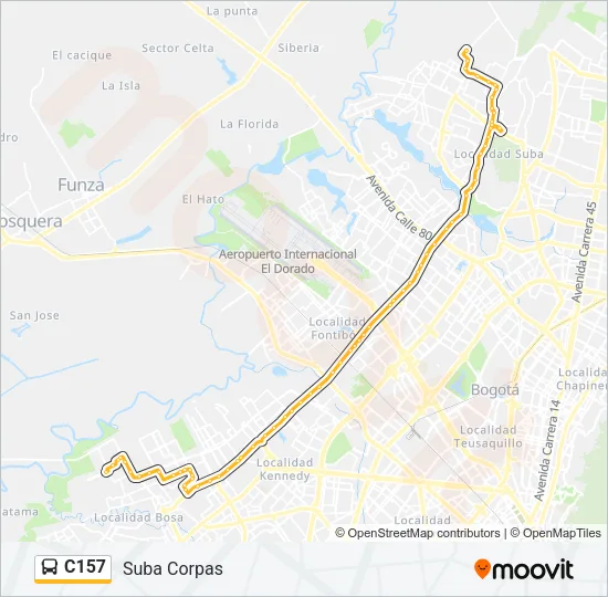 C157 Bus Line Map