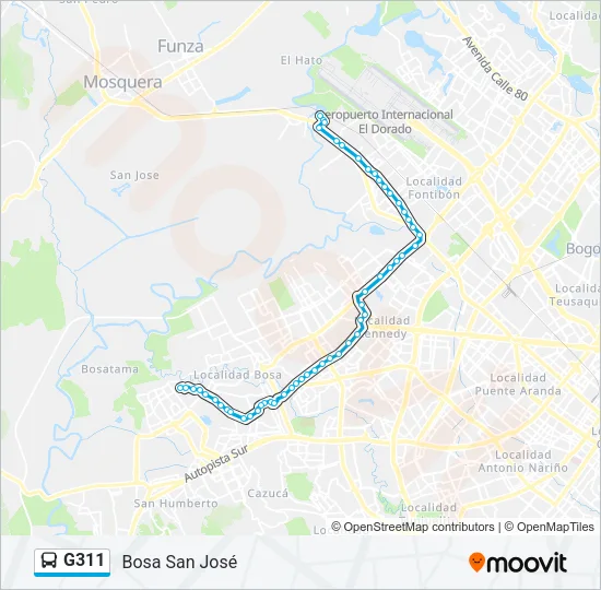 G311 Bus Line Map