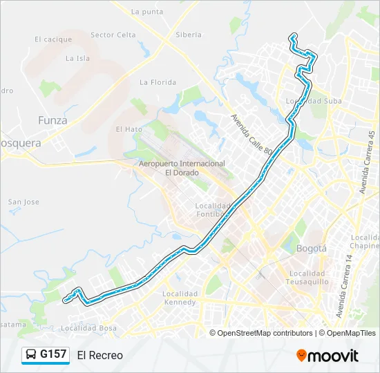 G157 Bus Line Map