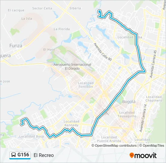 G156 Bus Line Map