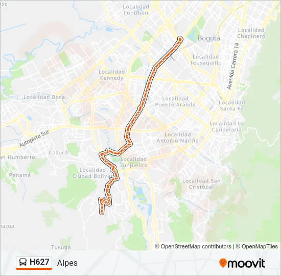 H627 Bus Line Map