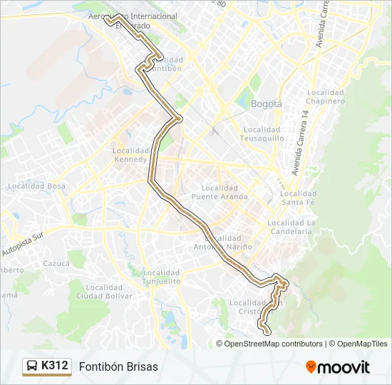 K312 Bus Line Map